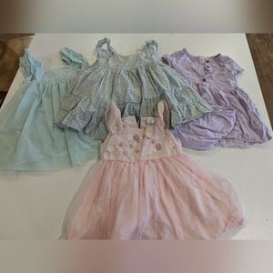 Toddler Girl Dresses Spring Summer Bundle Easter 12-18 Months Pink Floral Flower